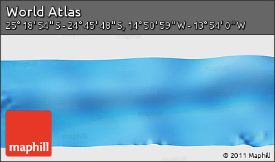 Shaded Relief Panoramic Map of the Area around 25°&nbsp;2'&nbsp;21"&nbsp;S,&nbsp;14°&nbsp;22'&nbsp;30"&nbsp;W