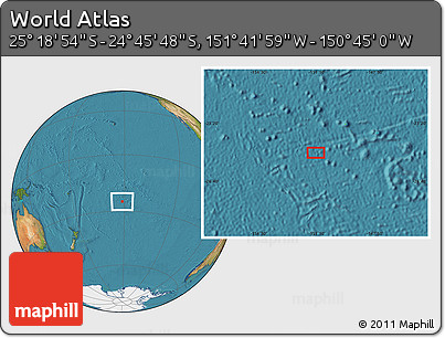 Satellite Location Map of the Area around 25° 2' 21" S, 151° 13' 29" W