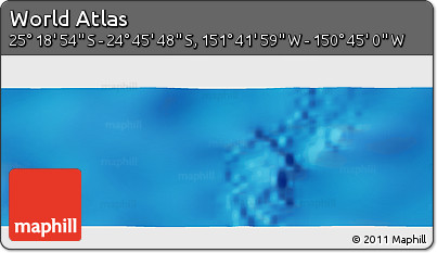 Shaded Relief Panoramic Map of the Area around 25° 2' 21" S, 151° 13' 29" W