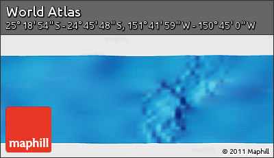 Shaded Relief Panoramic Map of the Area around 25° 2' 21" S, 151° 13' 29" W