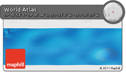 Shaded Relief Panoramic Map of the Area around 25° 2' 21" S, 152° 4' 29" W