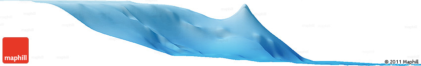 Shaded Relief Horizon Map of the Area around 25° 2' 21" S, 153° 55' 30" E