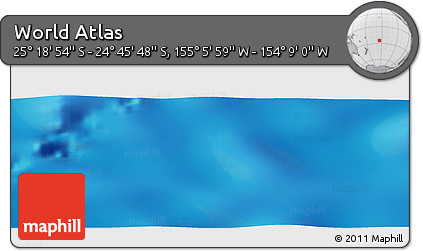 Physical Panoramic Map of the Area around 25° 2' 21" S, 154° 37' 30" W