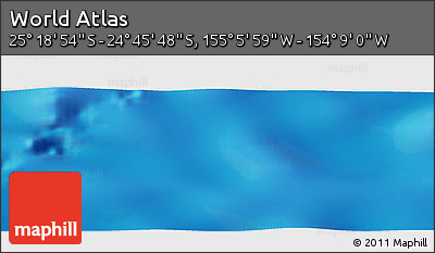 Physical Panoramic Map of the Area around 25° 2' 21" S, 154° 37' 30" W