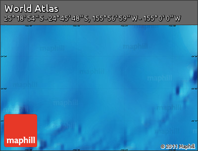 Physical Map of the Area around 25° 2' 21" S, 155° 28' 29" W