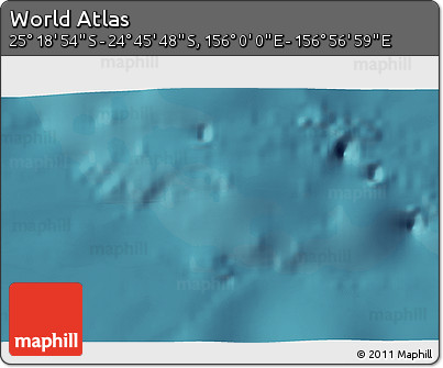 Satellite 3D Map of the Area around 25° 2' 21" S, 156° 28' 29" E