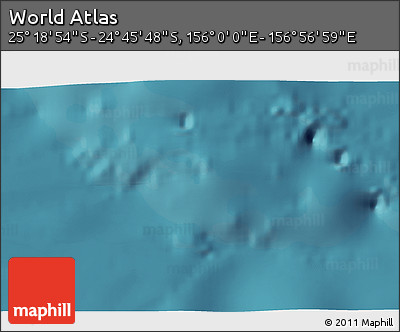 Satellite 3D Map of the Area around 25° 2' 21" S, 156° 28' 29" E
