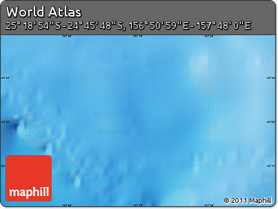 Physical Map of the Area around 25° 2' 21" S, 157° 19' 29" E