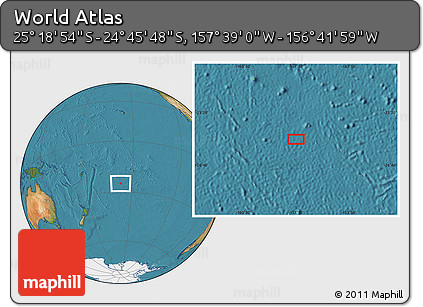 Satellite Location Map of the Area around 25° 2' 21" S, 157° 10' 30" W