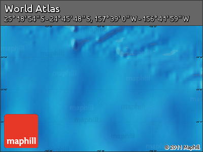 Physical Map of the Area around 25° 2' 21" S, 157° 10' 30" W