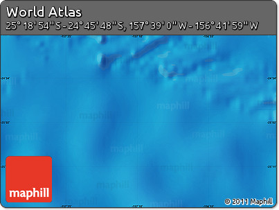Physical Map of the Area around 25° 2' 21" S, 157° 10' 30" W