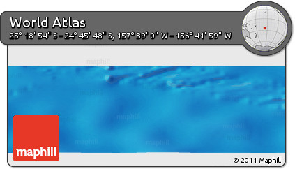 Physical Panoramic Map of the Area around 25° 2' 21" S, 157° 10' 30" W