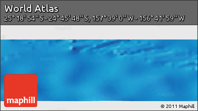 Physical Panoramic Map of the Area around 25° 2' 21" S, 157° 10' 30" W