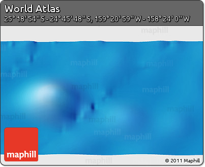 Physical 3D Map of the Area around 25° 2' 21" S, 158° 52' 30" W
