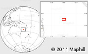 Blank Location Map of the area around 25° 2' 21" S, 159° 1' 30" E