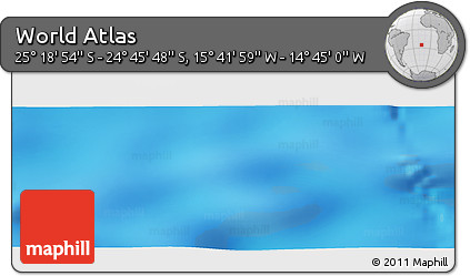 Shaded Relief Panoramic Map of the Area around 25°&nbsp;2'&nbsp;21"&nbsp;S,&nbsp;15°&nbsp;13'&nbsp;29"&nbsp;W