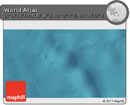 Satellite 3D Map of the Area around 25° 2' 21" S, 160° 43' 29" E