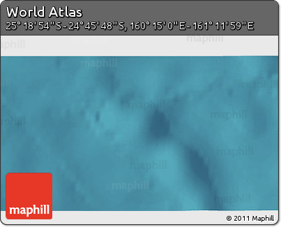 Satellite 3D Map of the Area around 25° 2' 21" S, 160° 43' 29" E