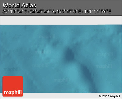 Satellite 3D Map of the Area around 25° 2' 21" S, 160° 43' 29" E