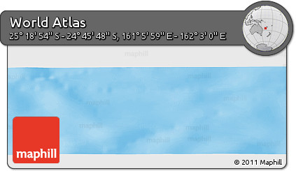 Physical Panoramic Map of the Area around 25° 2' 21" S, 161° 34' 29" E