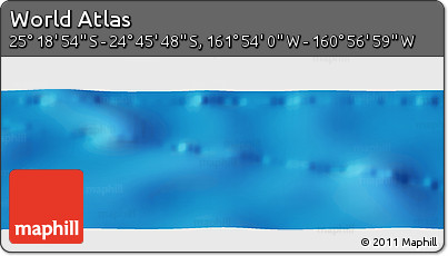 Physical Panoramic Map of the Area around 25° 2' 21" S, 161° 25' 30" W