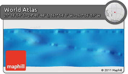 Shaded Relief Panoramic Map of the Area around 25° 2' 21" S, 161° 25' 30" W