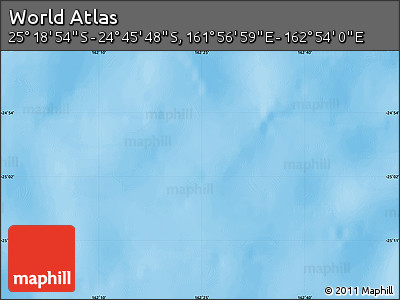 Physical Map of the Area around 25° 2' 21" S, 162° 25' 30" E
