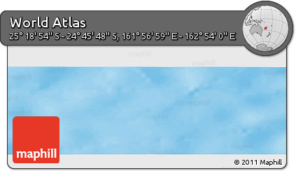 Physical Panoramic Map of the Area around 25° 2' 21" S, 162° 25' 30" E