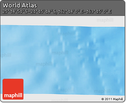 Shaded Relief 3D Map of the Area around 25° 2' 21" S, 163° 16' 30" E