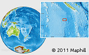 Physical Location Map of the area around 25° 2' 21" S, 164° 7' 30" E