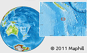 Physical Location Map of the area around 25° 2' 21" S, 166° 40' 30" E