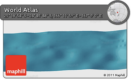 Satellite Panoramic Map of the Area around 25° 2' 21" S, 166° 40' 30" E
