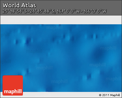 Physical 3D Map of the Area around 25° 2' 21" S, 166° 31' 30" W