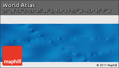 Shaded Relief Panoramic Map of the Area around 25° 2' 21" S, 168° 13' 29" W