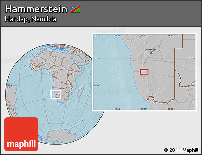 Gray Location Map of Hammerstein, hill shading