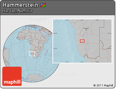 Gray Location Map of Hammerstein, hill shading