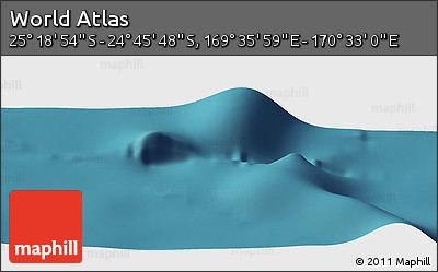 Satellite Panoramic Map of the Area around 25° 2' 21" S, 170° 4' 29" E