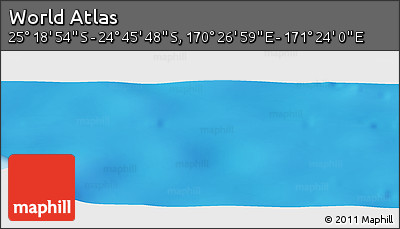 Physical Panoramic Map of the Area around 25° 2' 21" S, 170° 55' 30" E