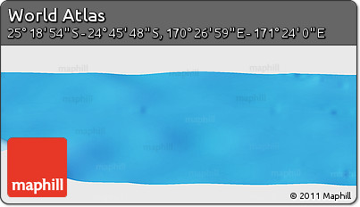 Physical Panoramic Map of the Area around 25° 2' 21" S, 170° 55' 30" E