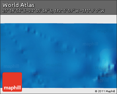 Physical 3D Map of the Area around 25° 2' 21" S, 171° 37' 30" W