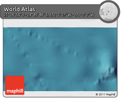 Satellite 3D Map of the Area around 25° 2' 21" S, 171° 37' 30" W