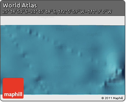 Satellite 3D Map of the Area around 25° 2' 21" S, 171° 37' 30" W