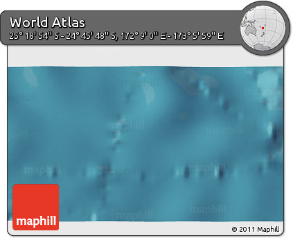 Satellite 3D Map of the Area around 25° 2' 21" S, 172° 37' 30" E