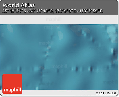 Satellite 3D Map of the Area around 25° 2' 21" S, 172° 37' 30" E