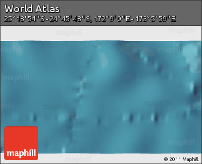 Satellite 3D Map of the Area around 25° 2' 21" S, 172° 37' 30" E