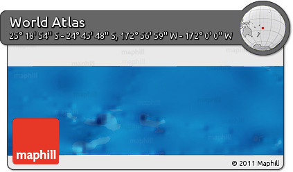 Physical Panoramic Map of the Area around 25° 2' 21" S, 172° 28' 29" W
