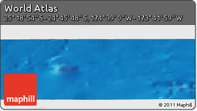 Shaded Relief Panoramic Map of the Area around 25° 2' 21" S, 174° 10' 30" W
