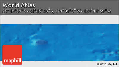 Shaded Relief Panoramic Map of the Area around 25° 2' 21" S, 174° 10' 30" W