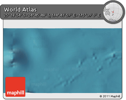 Satellite 3D Map of the Area around 25° 2' 21" S, 175° 10' 30" E