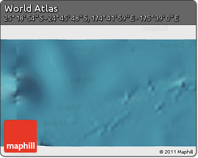 Satellite 3D Map of the Area around 25° 2' 21" S, 175° 10' 30" E